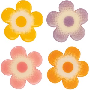 4 Flores ( 2,5 cm) - Chocolate Blanco