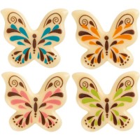 4 Mariposas (3,7 cm) - Chocolate Blanco