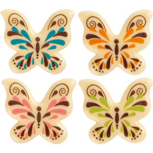 4 Mariposas (3,7 cm) - Chocolate Blanco