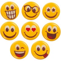 8 Obleas Happy Faces (2 cm) - Chocolate Blanco