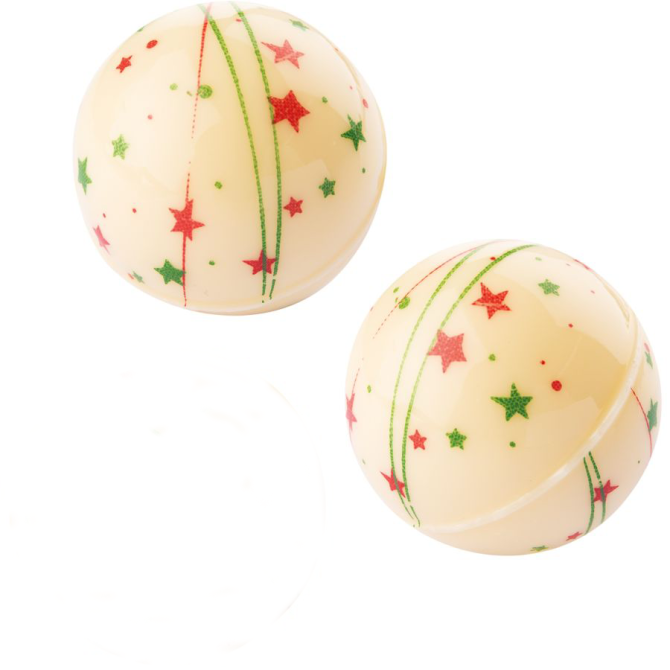 2 Sphres Etoiles 3D ( 2, 7 cm) - Chocolat Blanc 