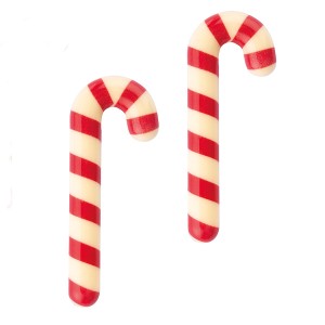 3 Bastones de Cebada Navide�o (5,5 cm) - Chocolate Blanco