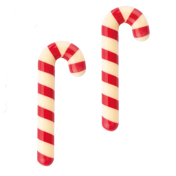 3 Bastones de Cebada Navideño (5, 5 cm) - Chocolate Blanco