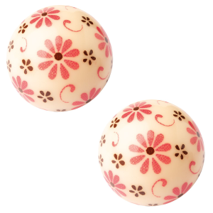 2 Esferas huecas 3D ( 2,7 cm) - Chocolate blanco