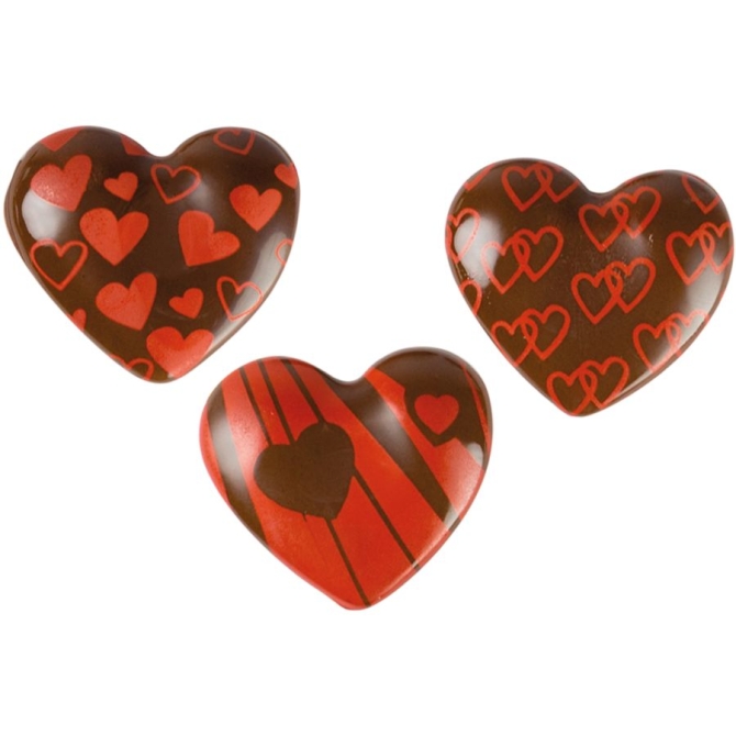 3 Corazones ( 2, 7 cm) - Chocolate negro 