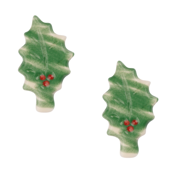 2 Hojas de Acebo (4, 8 cm) - Chocolate Blanco 