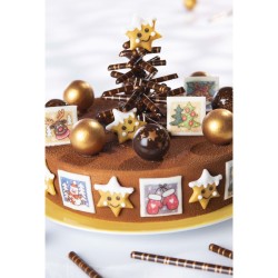 3 Estrellas Doradas Sonrientes (2, 9 cm) - Pasta de almendras. n�1