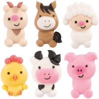 6 decoraciones de animales de granja - Azcar