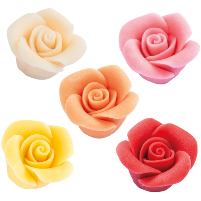 2 rosas pequeas ( 2, 7 cm) Pasta de almendras 