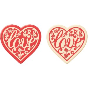 2 Corazones de Amor (3,2 cm) - Chocolate Blanco