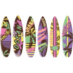 6 Tablas de surf (6,8 cm) - Chocolate blanco