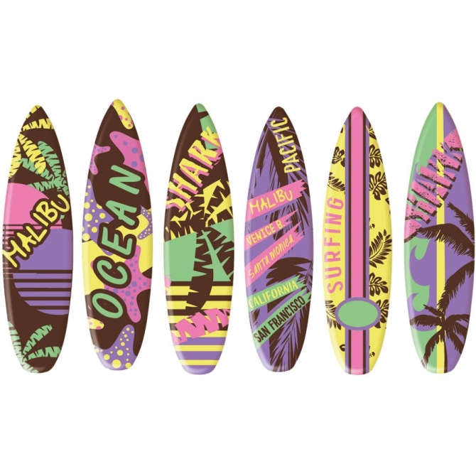 6 Tablas de surf (6, 8 cm) - Chocolate blanco