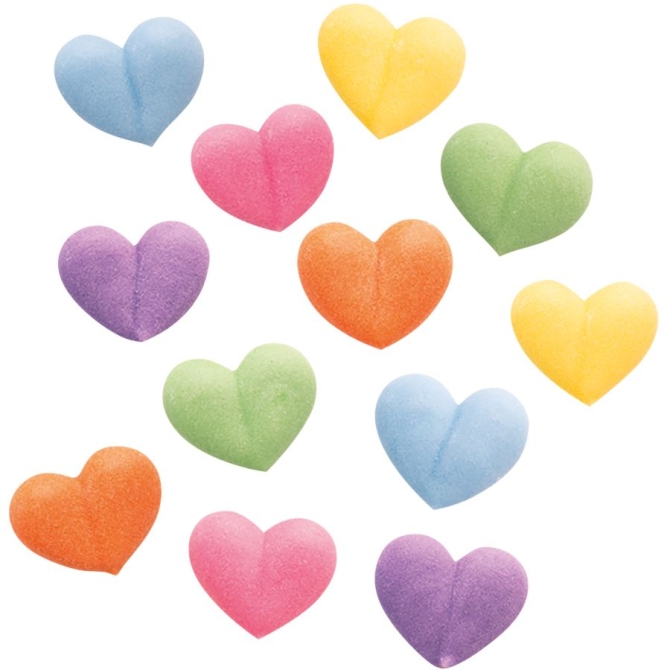 12 mini corazones de az�car � 1, 4 cm 