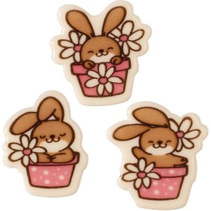 4 Conejitos Blancos Decorativos (2,7 cm) � Chocolate Blanco