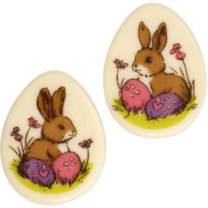 2 huevos de conejito de Pascua (3,9 cm) � Chocolate blanco