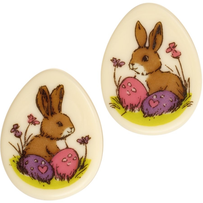 2 huevos de conejito de Pascua (3, 9 cm) � Chocolate blanco 