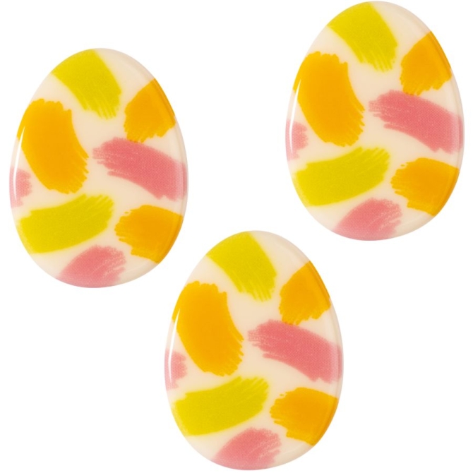 3 peque�os huevos de Pascua decorados (2, 6 cm) � Chocolate blanco 