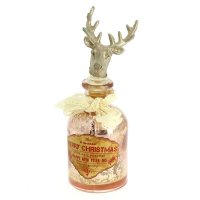 Botella Vintage Navidad Reno - Cristal y Resina