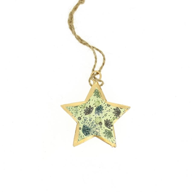 Decoracin para colgar Estrella Estampado Fantasa N6 (6 cm) - Metal 