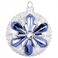 Jewel Ball Flor Azul Copo de Nieve (8 cm) - Cristal