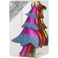 4 Decoraciones para colgar de rboles de Navidad multicolores (14 cm) - Plstico