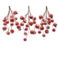 3 ramitas de frutos rojos nevados (14 cm)