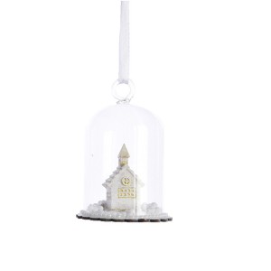 Iglesia Decoracin para colgar bajo cloche (10 cm) - Cristal