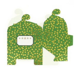 6 Cajas de Regalo de Confeti Oro / Verde Uni - Cartn. n1