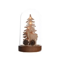 Campana Luminosa Grande Reno Pias (18,5 cm) - Cristal/Madera