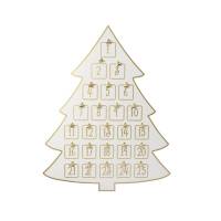 rbol de Navidad Calendario de Adviento Blanco/Oro