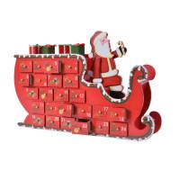 Calendario de Adviento Trineo de Papa Noel (35 cm) - Madera