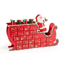 Calendario de Adviento Trineo de Papa Noel (35 cm) - Madera. n1