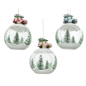 1 Bola Navidad Coche Abierto (8 cm) - Cristal