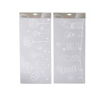Decoración de ventana blanca - Medias navideñas