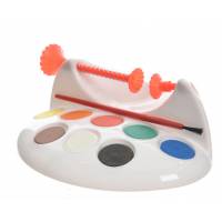 Soporte de pintura de huevo de plástico con pintura y pincel