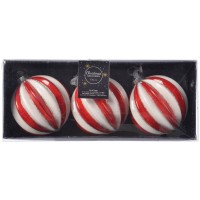3 bolas navideas - Roja y Blanca