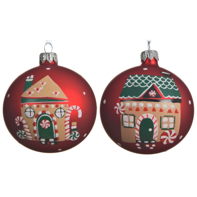 1 Bola Navidad roja - Casa de Navidad 