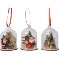 1 Campana de cristal Pap Noel/Pjaro