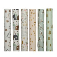 1 rollo de papel de regalo natural de Navidad - Escrituras