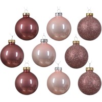 Mixto de 21 bolas de cristal rosa - Glitter-shiny