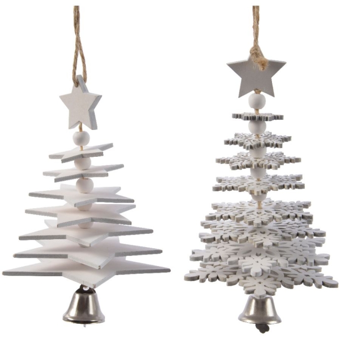 Campanas de metal para rbol de Navidad de madera contrachapada 