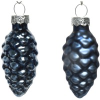 12 pias azul medianoche de 6 cm  Vidrio brillante/mate