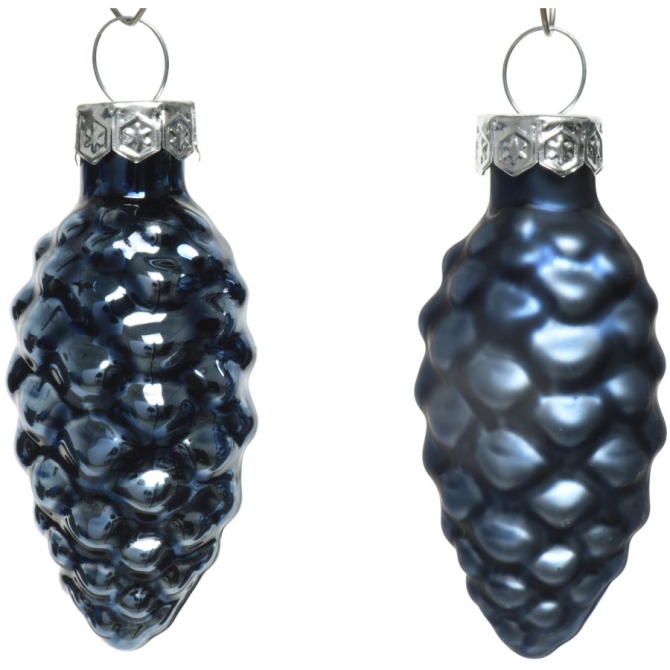 12 pias azul medianoche de 6 cm  Vidrio brillante / mate 