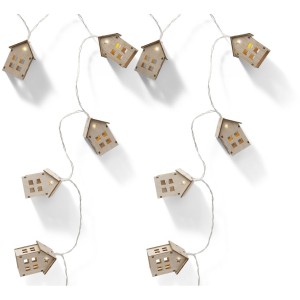 Guirnalda LED Luminosa – Casa de Madera