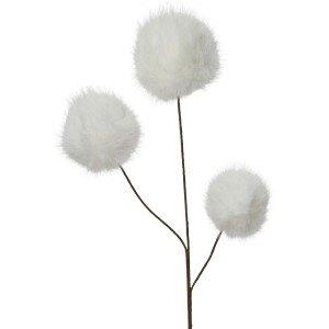 Rama en tallo  Piel sinttica blanca  3 bolas