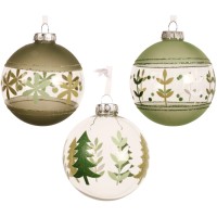 Esfera Transparente  Vidrio con Abetos