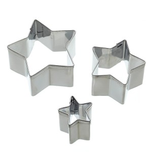 Kit de 3 mini cortadores de galletas Estrella de metal