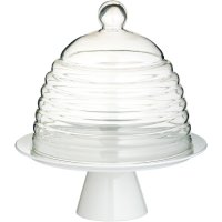 Plato para tarta bajo campana (porcelana y cristal)