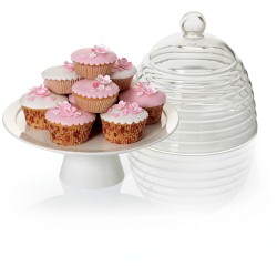 Plato para tarta bajo campana (porcelana y cristal). n2