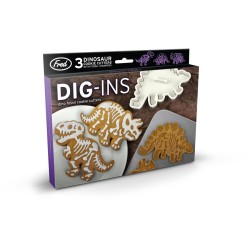 3 cortadores de galletas Dino con relieve (13 cm). n2